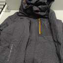 Men's Winter Jacket Waterproof Ski Snow Coat Windproof Snowboard Hooded Raincoats with Warm Graphene lining (Medium, Black Pitting)