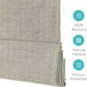 Joydeco Cordless Roman Shades, Linen Fabric Window Blinds, Thermal Insulated Blackout Blinds, Room Darkening Shades for Indoor Windows, Easy to Install, 35" W75" H, Linen