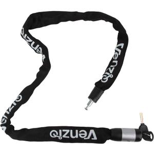 Venzio Heavy Duty Bike Chain Lock, 6mm Steel Security Chain with 2 Keys, 4FT (1200mm) Anti-Theft Bicycle Lock, Waterproof Sleeve and Zinc Alloy Cylinder for Bike, E-Bike, Scooter, Door, Fence