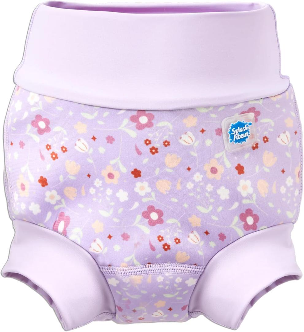 Baby & Toddler Happy Nappy Duo Reusable Swim Nappy with Silver Lining (2 - 3 Year, Lilac Spring)