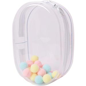 Clear Figure Display Bag with Keychain Blind Box Case Carrying Bag Keychain Pouch Charms for Collectibles (Medium (for 5"-6" have a seat), Transparent)