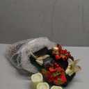 FORUP Christmas Centerpiece, Christmas Candle Holders, Christmas Tabletop Poinsettia Centerpiece with 3 Flameless Candle, Romantic Holiday Candelabrum for Home Party Christmas Table Mantel Decorations