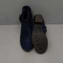 Women's Mid Calf Boots,Round Toe Comfort Low Heel Slouchy Dress zip booties with Jeweled strap Size 8.5