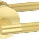 FILTA Gold Door Handles Interior Passage Round Door Handle Knobs Knurled Heavy Duty Keyless Door Lever Lock for Bedroom and Bathroom (1 Pack)