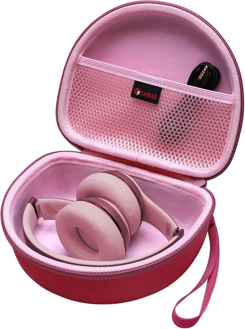 XANAD Hard case for Beats Solo 4 / Beats Studio Pro/Beats Studio 3 / Beats Solo 3 / Beats Solo 2 and for TOZO HT2 On-Ear Bluetooth HeadphonesOuter Pink+Inner Pink