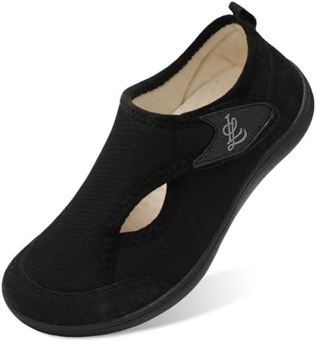 LeIsfIt Womens Slippers Wide Diabetic Shoes Adjustable Arthritis Edema House Shoes Indoor Outdoor Slippers, 37