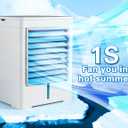 Portable Air Conditioners fan, Evaporative Air Cooler, USB Personal Mini Air Cooler with 3 Wind Speeds & 3 Timers Touch Screen Desktop Cooling Fan for for Home Room Camping Car Office