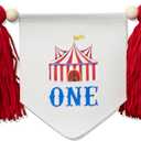 1st Birthday High Chair BannerWood Bead Tassel GarlandFirst Party Tassel BannerBirthday Photo BackdropWall Hangings Decorative for Kids Bedroom Nursery (RedCarnival)