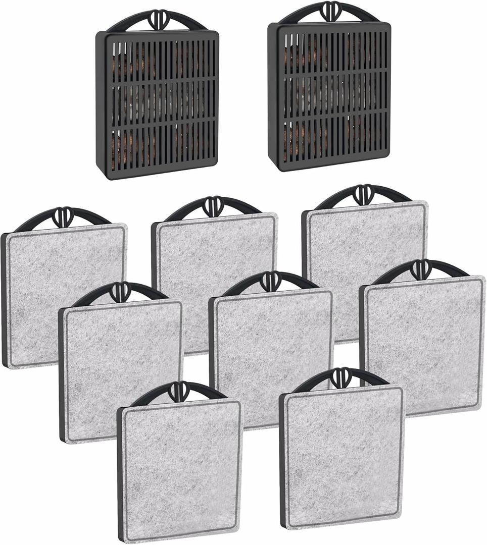 GOZILLA Aquarium Filter Cartridges,Fish Tank Filters Accessories Set,Turtle Tank Filter Replacement Includes 8 Filter Cartridges and 2 Filter Boxes.Only Suit for GZ-107 Low Water Level Tank Filter.