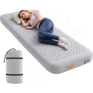 ABORON Self Inflating Sleeping Pad, 4" Thick Camping Mat with Built-in Pump, Single