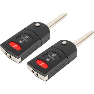 X AUTOHAUX 2pcs Car Replacement Keyless Remote Key Fob Shell Case for Mazda 2 3 5 Cx-7 Cx-9 BGBX1T478 3 Key Button Black