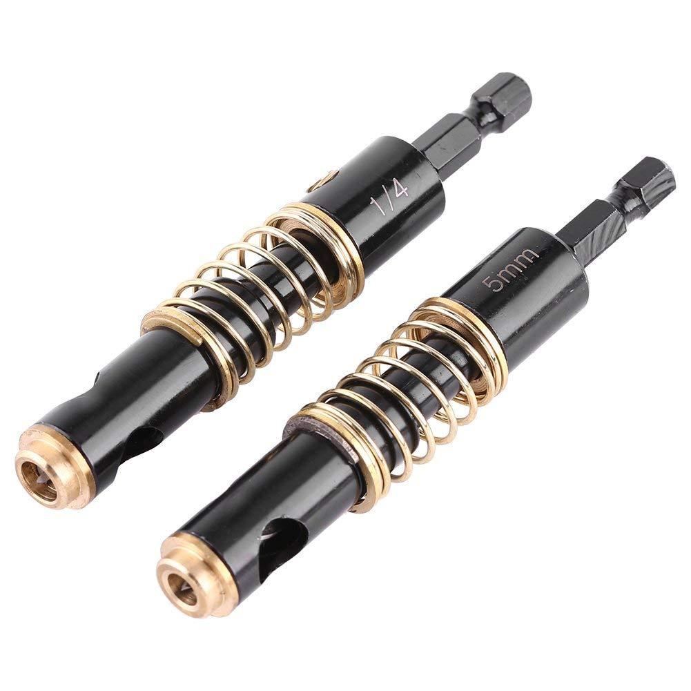 Watris Veiyi Self Centering Hinge Drill, Centering Bits, Hex Shank Center Drill Bit Set, Center Hole Bit, Door Window Cabinet Centering Drill Bits Hinge Opening Tool(5mm&1/4")