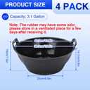 4Pcs Rubber Feed Pan, 12.8 Quart Large Horse Feed Bucket, Heavy Duty Rubber Water Bowl Chicken Dust Bath Livestock Water Bowl for Pig Goat Chicken Dogs Farm Small Animal