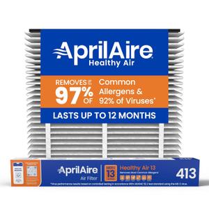 AprilAire 413 Replacement Filter for AprilAire Whole House Air Purifiers - MERV 13, Healthy Home Allergy, 16x25x4 Air Filter (Pack of 1)