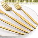 40 Piece Gold Silverware Set for 8, Terlulu Stainless Steel Flatware Set, Gold Cutlery Set Utensils Set, Tableware Include Forks Knives Spoons for Home Kitchen Restaurant Wedding, Satin Finish