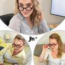 JM Set of 4 Retro Round Reading Glasses Spring Hinge Readers Men Women Glasses for Reading 4 Pack Mix, +1.75