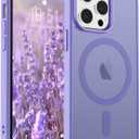 SUPFINE Magnetic for iPhone 12 Pro Max Case (Compatible with MagSafe) (Military Grade Drop Protection) Slim Translucent Matte Shockproof with Anti-Fingerprint Phone Case,Purple