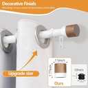 White Curtain Rods for Windows 32 to 45 Inches(2.6-3.75ft),1 inch Adjustable Window Curtain Rods with Imitation Wood Grain Finials,Heavy Duty Decorative Drapery Rod for Bedroom,Kitchen and patio