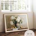 InSimSea Large Framed Wall Art Canvas Print Home Decor White Hydrangea Oil Painting Pictures Room Aesthetic Flower Lemon Prints Farmhouse Decoration Bedroom Bathroom Decor Kitchen Office 24 x 36 Inch