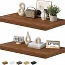 RICHER HOUSE 12" Deep Floating Shelves, 24 Inch Long Rustic Wood Wall Shelf