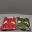 Syhood 2 Pieces Dog Jacket 2 Layers Fleece Lined Dog Jacket Warm Soft Windproof Small Pet Coat for Cold Winter Weather (S,Red,Green)