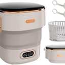 Portable Washing Machine Mini Foldable 16L Washer Laundry with Spin Basket Portable Washer Machine for Apartment RV Travel Camping 3 Cleaning Modes Suitable for Small Clothes and Underwear (White)