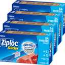 Ziploc Quart Food Storage Freezer Slider Bags, Power Shield Technology for More Durability, 34 Count, Pack of 4 (136 Total Bags)