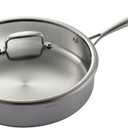 12 Inch/ 4.5 QT 5-Ply Stainless Steel Saute Pan with Glass Lid