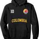 Colombia 10 Pullover Black Hoodie (Large)