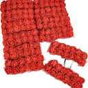 144 Pcs Mini Artificial Rose Flower Heads - 25mm Faux Roses for DIY Wedding Decor, Hair Clips, Cake Toppers, and Party Crafts (144, Red)