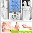 AUVON Rechargeable TENS Unit Muscle Stimulator, 24 Modes 4th Gen TENS Machine with 8pcs 2"x2" Premium Electrode Pads for Pain Relief