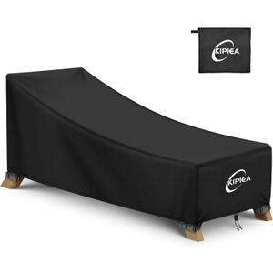 Kipiea Waterproof Patio Lounge Chair Covers for Outdoor Furniture, Heavy Duty Outdoor Chaise Lounge Cover with Anti UV and No Tears, No Fading (68"D x 30"W x 30"H)