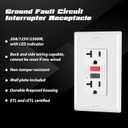 ELECTECK 6 Pack GFCI Outlets 20 Amp, Non-Tamper Resistant, Decor GFI Receptacles with LED Indicator, Ground Fault Circuit Interrupter, Wallplate Included, ETL Listed, Red/Black Button