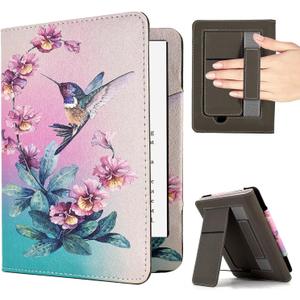 KEROM Case for 6" Kindle Paperwhite (10th/7th/6th/5th Generation, 2012-2018 Release), Premium PU Leather Cute Cover Case with Foldable Stand, Hand Strap, Card Slot, Auto Sleep/Wake - Hummingbird KEROM Case for 6" Kindle Paperwhite (10th/7th/6th/5th Generation, 2012-2018 Release), Premium PU Leather Cute Cover Case with Foldable Stand, Hand Strap, Card Slot, Auto Sleep/Wake - Hummingbird