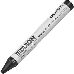 Dixon Long-Lasting Marking Crayons, 5", Black, Pack of 12