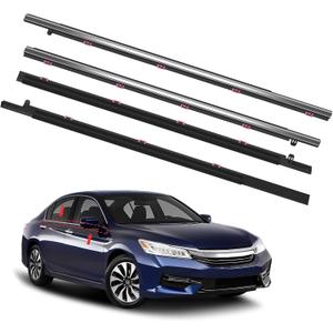 Window Molding Trim for Honda Accord 2013-2018 Accessories, 4PCS Chrome Outer Door Weatherstrip Seal Belt, Replace#72450-T2A-A01 72410-T2A-A01 72950-T2A-A01 72910-T2A-A01