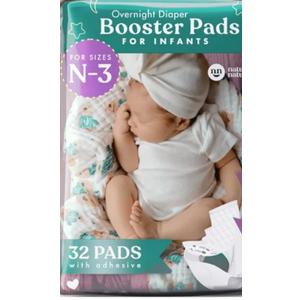 Naturally Nature Diaper Booster Pads Stop Nighttime Leaks, Adhesive Liners for Baby Overnight Diapers - Size N-3 Boys, 32-Pack - Disposable Diaper Pads for Infants Naturally Nature Diaper Booster Pads Stop Nighttime Leaks, Adhesive Liners for Baby Overnight Diapers - Size N-3 Boys, 32-Pack - Disposable Diaper Pads for Infants