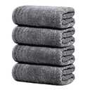 Tens Towels 4 Piece Extra Large Bath Towels 30 x 60 Inches, Dark Grey