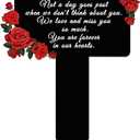 Geelin Memorial Stakes Grave Cemetery Decorations Metal Grave Plaque Markers Mom Plaques Mother's Day Gift Sympathy Waterproof Garden Stake for Yard