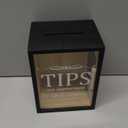 Wooden Tips Jar Tip Collection Box with Lock 6 x 4 x 7 Inch Money Coin Storage Container Donation Collection Suggestion Raffle Cash Box Jar for Restaurants Musicians Bartender Bars Driver