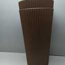 FONTOI 23.6" Tall Planter for Outdoor Plants Set of 2 Large Outdoor Plastic Striped Flower Pots, Front Porch Furniture, Garden Pots, Decorative Planters for Indoor/Outdoor, Patio, Balcony, Brown