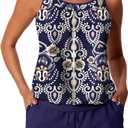 Summer Mae Blouson Women's Tankini Swimsuits Tummy Control Modest 2026 Two Piece with Sporty Pockets Bathing Suits (Beautiful Crown, S)