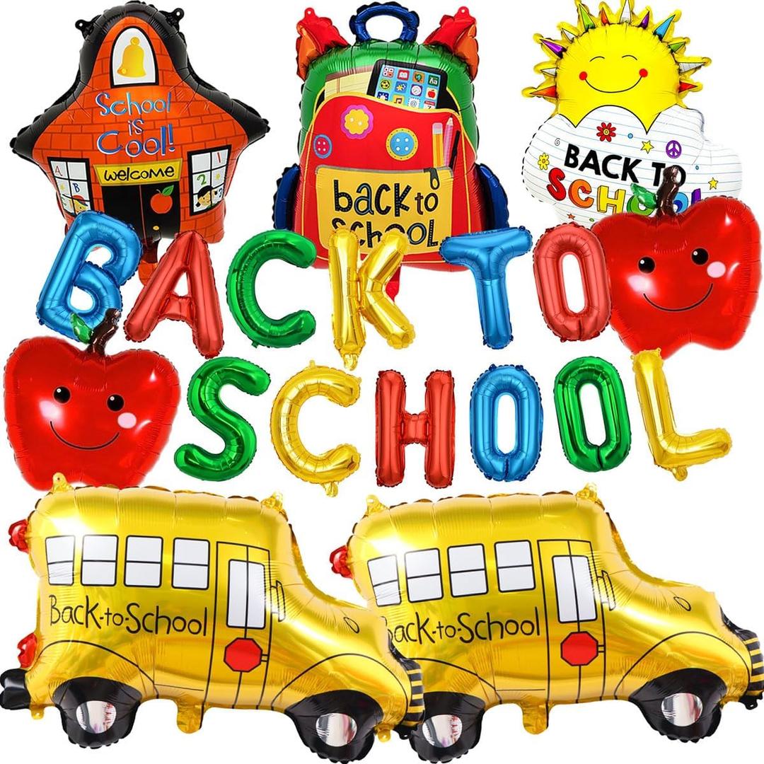 Back to School Balloons 19 Pcs First Day of School Balloons Classroom Decor, 28.3*19.6 inches