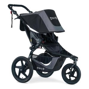 BOB Gear Revolution Flex 3.0 Jogging Stroller — Graphite Black All Terrain Stroller With Mountain-Bike-Style Suspension & Air-Filled Tires; Car Seat Compatible, Style: Single