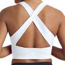 POPSUGAR Long Line Sports Bra Women, Workout Crop Tops for Women Longline Criss Cross Gym Yoga Tops with Built in Bra, L