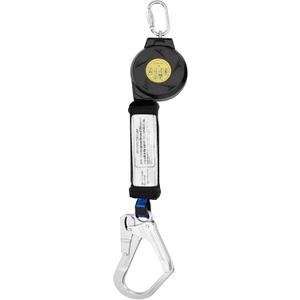 6ft Retractable Safety Lanyard, Safety Harness Fall Protection Retractable Lanyard with Rebar Hook(Big Hook), 6ft Self Retracting Lifeline for Construction Roofing