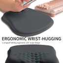Hokafenle Ergonomic Wrist-Hugging Mouse Pad Wrist Support, U-Shaped Holding Wrist Rest Mousepad for Carpal Tunnel Pain Relief with Cushioned Memory Foam Slope Massage Bulge (10.2x8.3 in,Dark Grey)