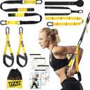 Home Resistance Training Kit for All Levels, Suspension Trainer Straps With Handles For Full Body Workouts at Home, Includes Door Anchor And Mesh Bag for Gym,Outdoor,Travel
