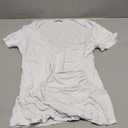 MANGOPOP Women's Cross Wrap Ruched Plunge Sexy Deep V Neck Slim Fit Short Sleeve T Shirt Tunic Tops Tee (Large)