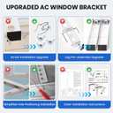 Window Air Conditioner Support Bracket: 220lbs Dual Arm Universal Window AC Bracket for 5,000-24,000 BTU Units, Heavy Duty Window AC Mount for 3-12" Brick Concrete Wood Walls